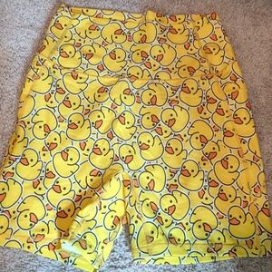 Yellow Duck Print Shorts